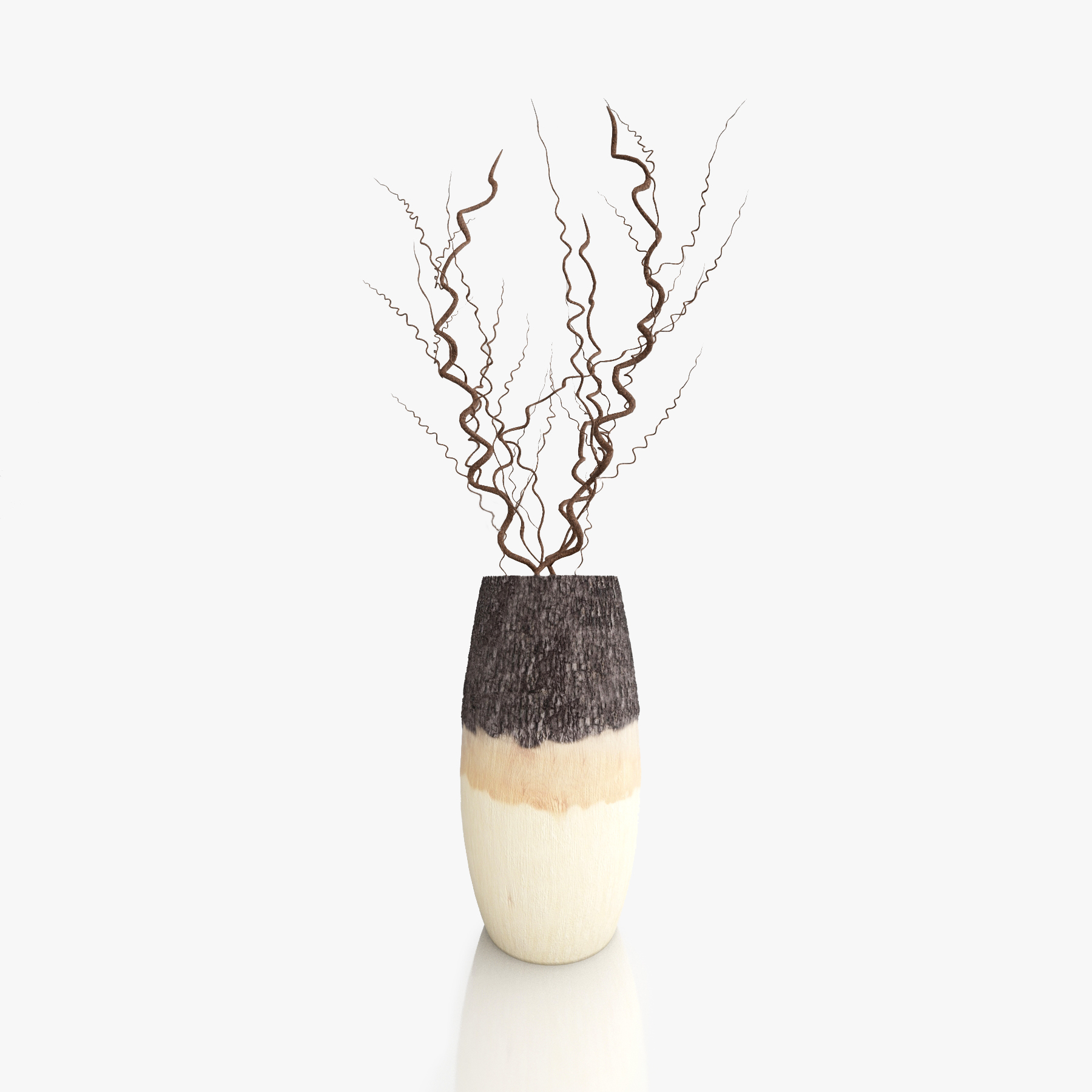 3d wooden vase twig