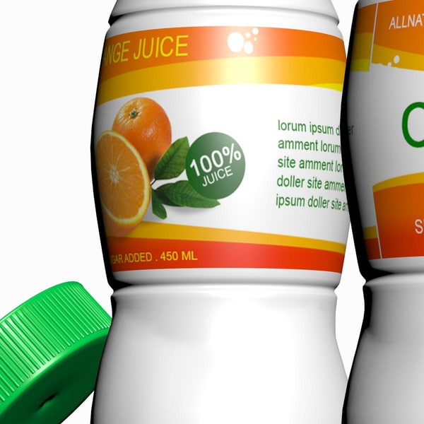 bottle orange juice 3d model