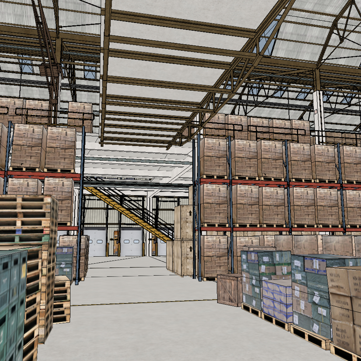 仓库存储建筑3d模型