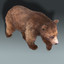brown bear 3 fur 3d model