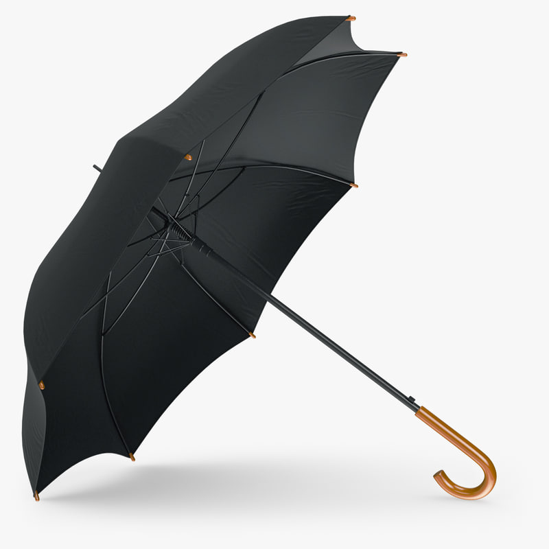 3d model umbrella classic open