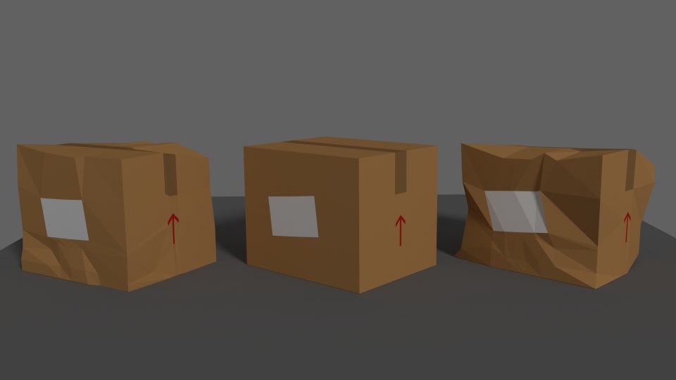 free obj mode selection style cardboard boxes