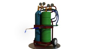 welding torch flame 3d model
