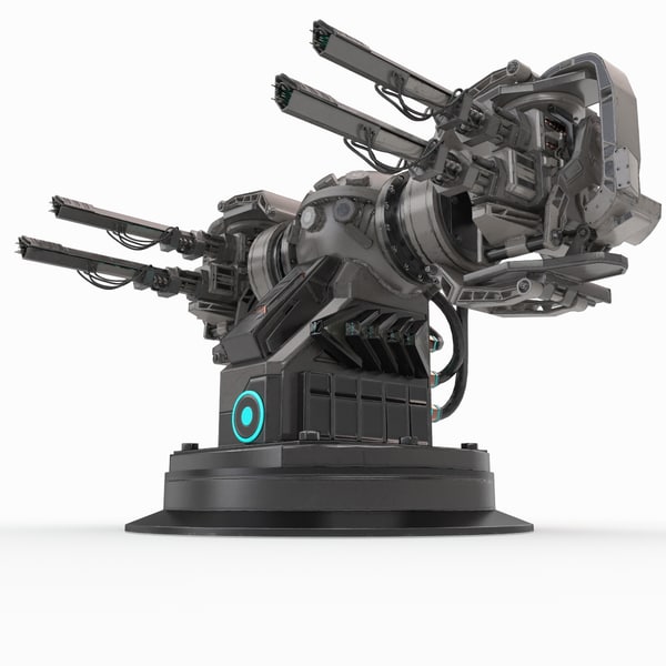 3d plasma turret sci-fi model