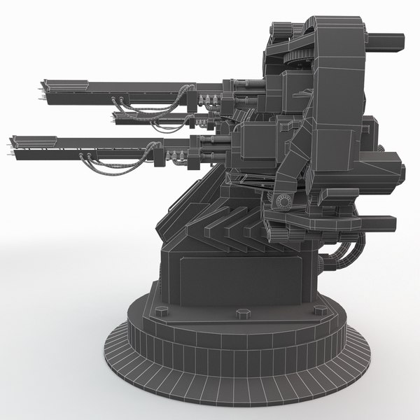 3d plasma turret sci-fi model