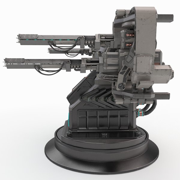 3d plasma turret sci-fi model