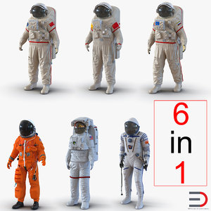 space suits rigged 2 3d max