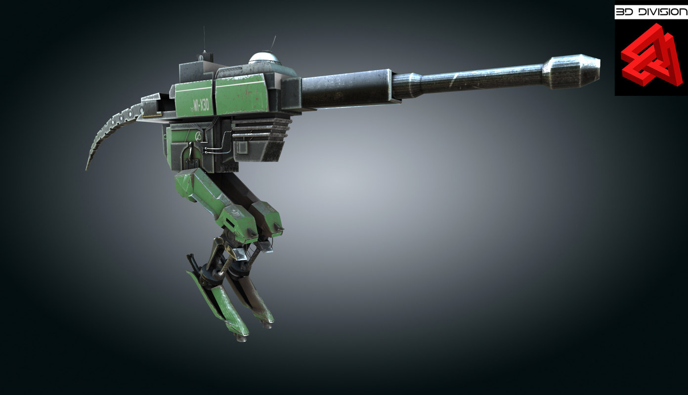 gun robot 3d obj