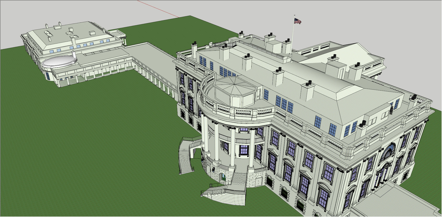 3d white house model
