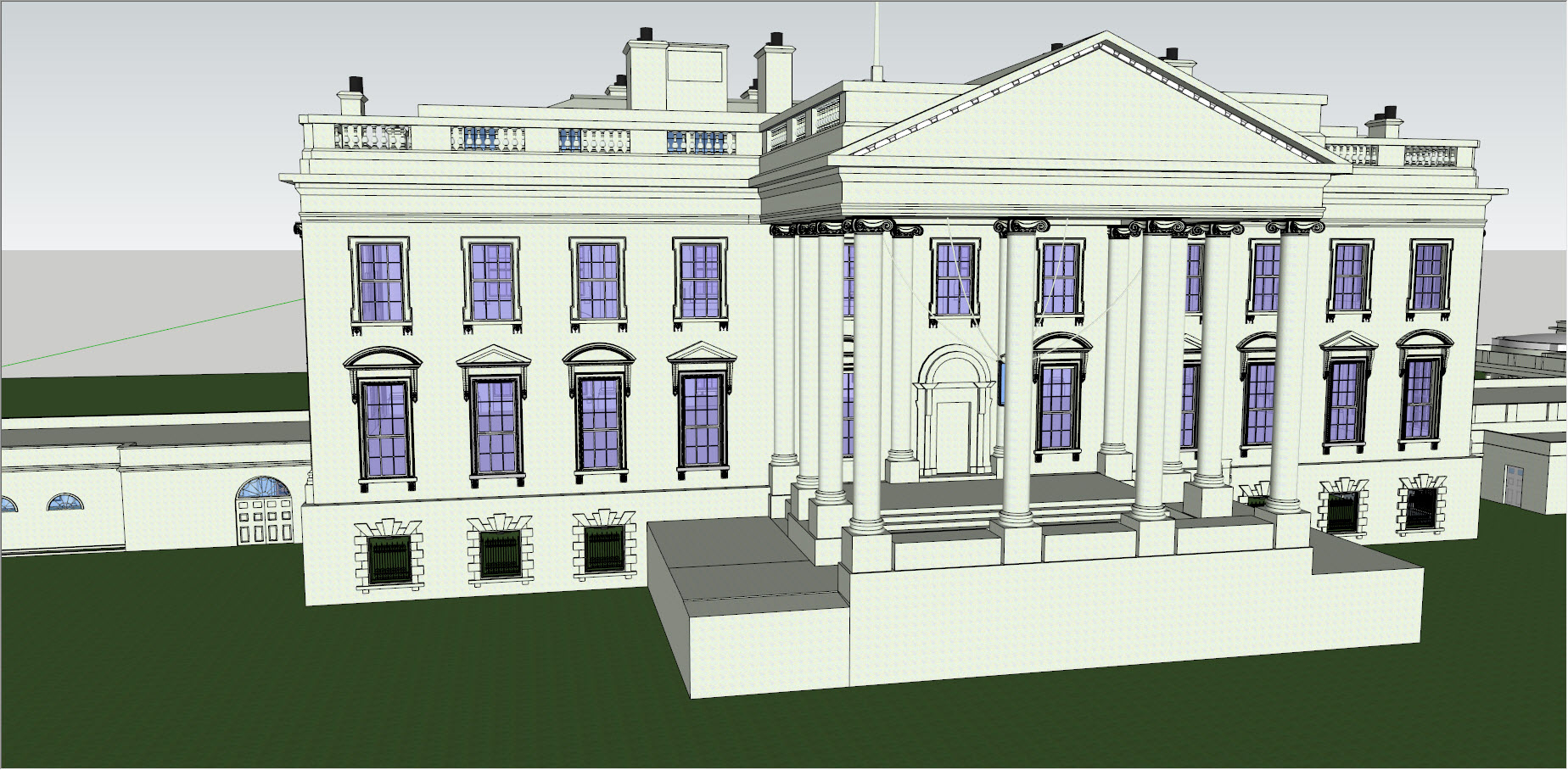 3d white house model