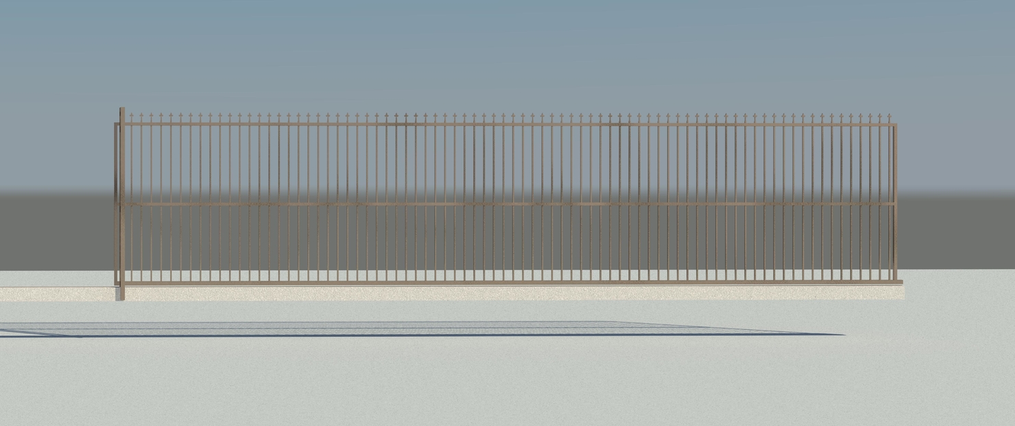 Building Revit Family sliding steel gate