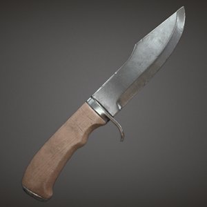 3d realistic knife ready pbr model