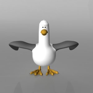 gull seagull rigged 3d model