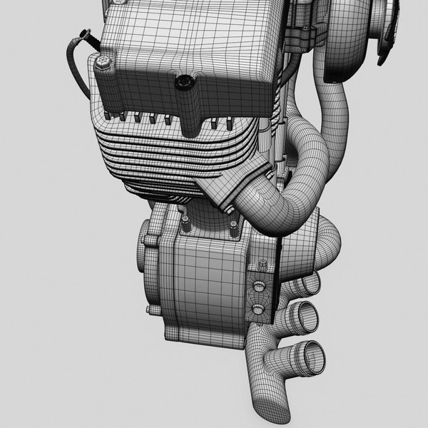 3d model of engine motor motorcycle