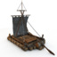 wooden raft 3d model