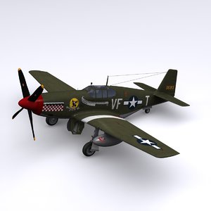 p-51 mustang fighter p-51b 3d model