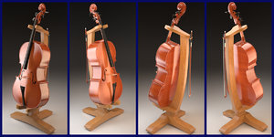3d model violoncello bow stand cello