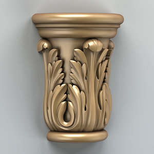carved column capital 3d max