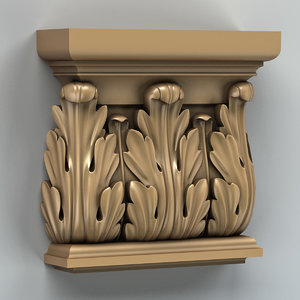 3d model carved column capital