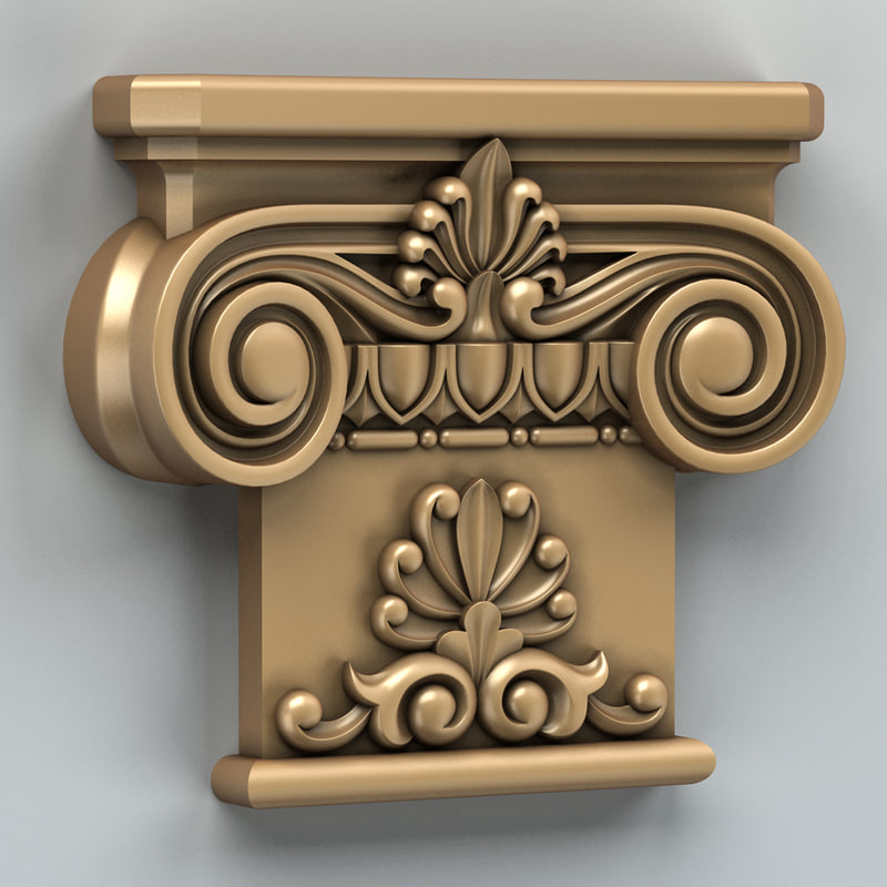 carved column capital 3d model