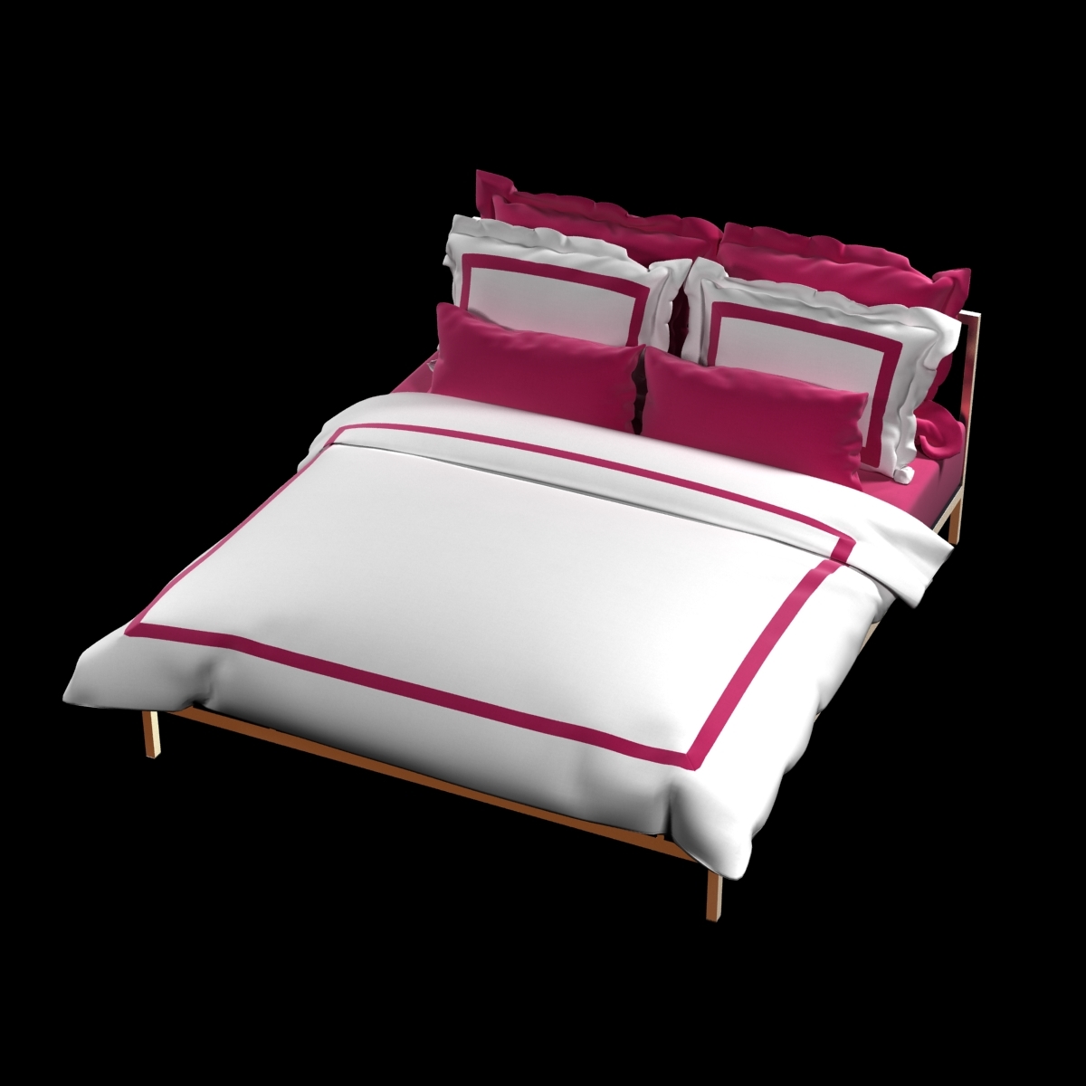 Bed Set Hotel Duvet 3d Model