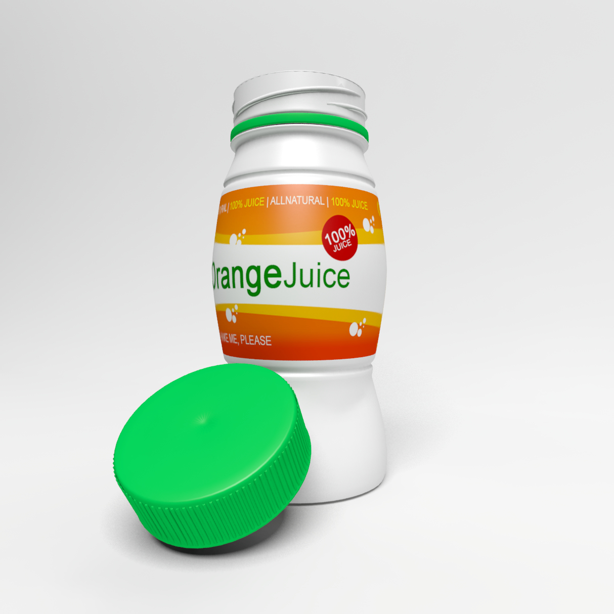 bottle orange juice 3d model