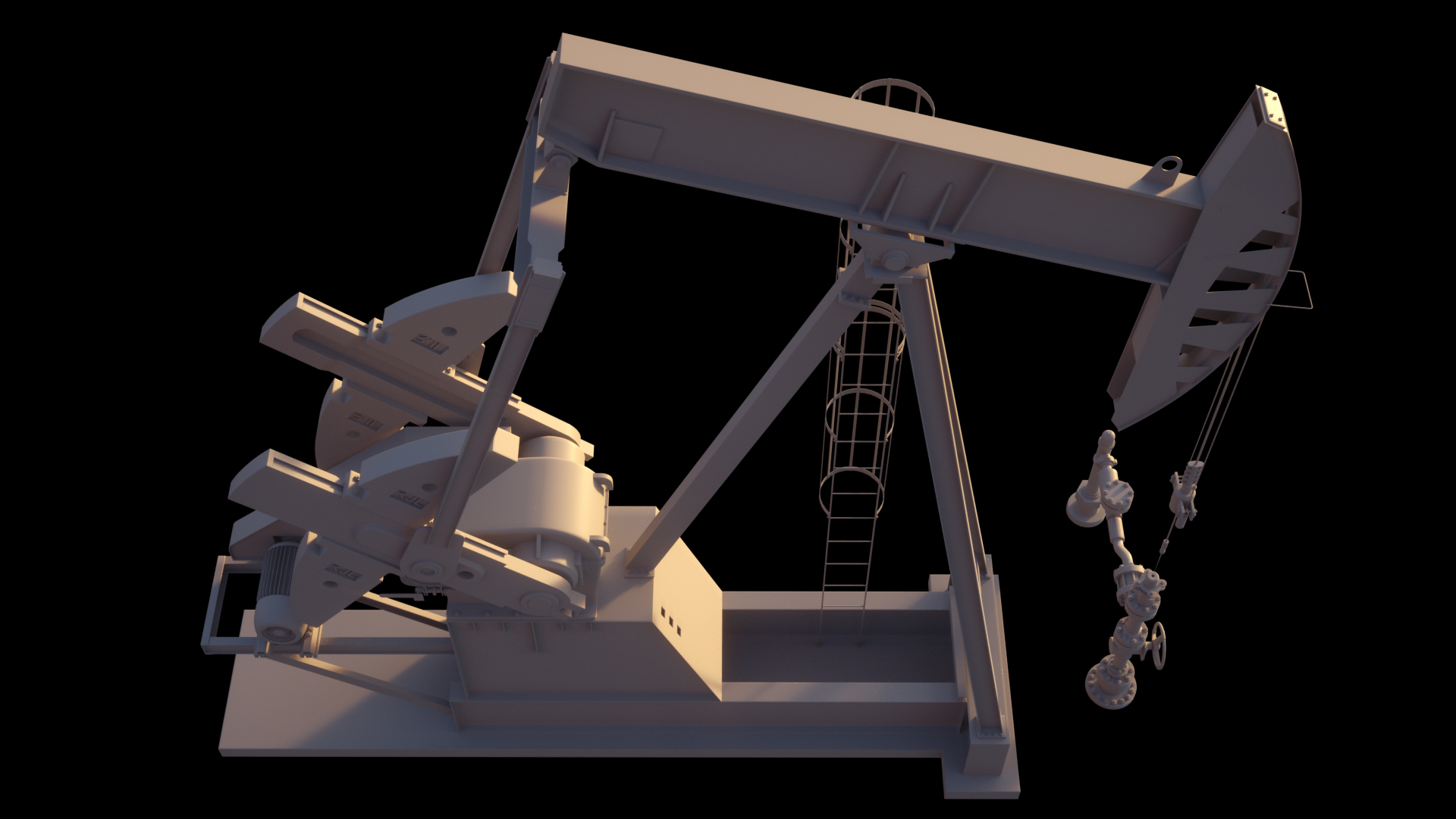 oil pump jack 3d model