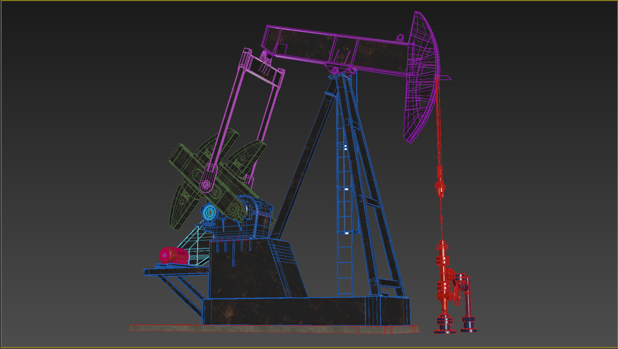 oil pump jack 3d model
