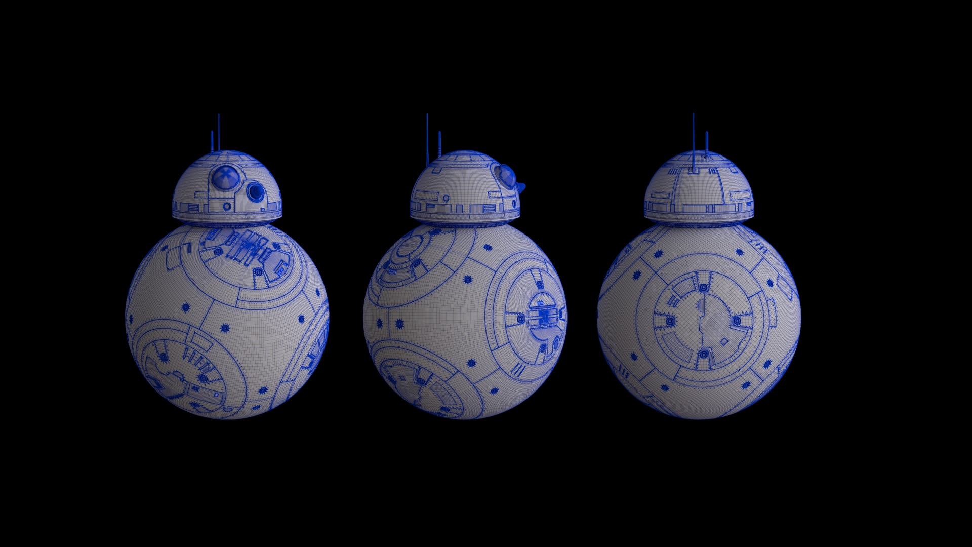 bb-8星球大戰機器人簡單的索具3d模型