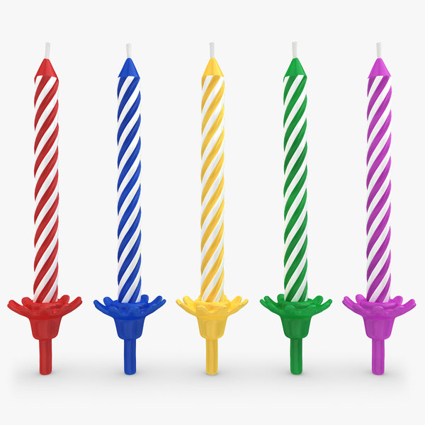 realistic birthday candles 3d model