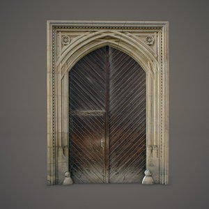 3ds wooden door