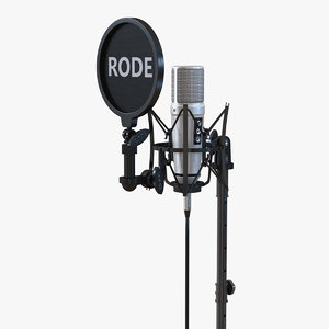 3d studio microphone rode stand model