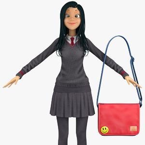 school student 5b pullover 3d model
