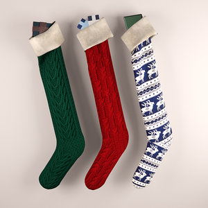 3d model christmas socks