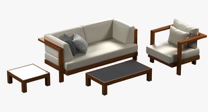 outdoor sofa chair pure 3d model