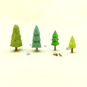 3d model trees pack 2