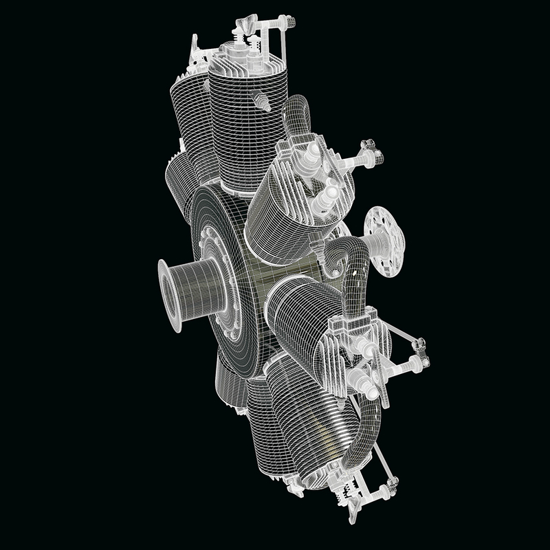 ww1 rotary engine obj