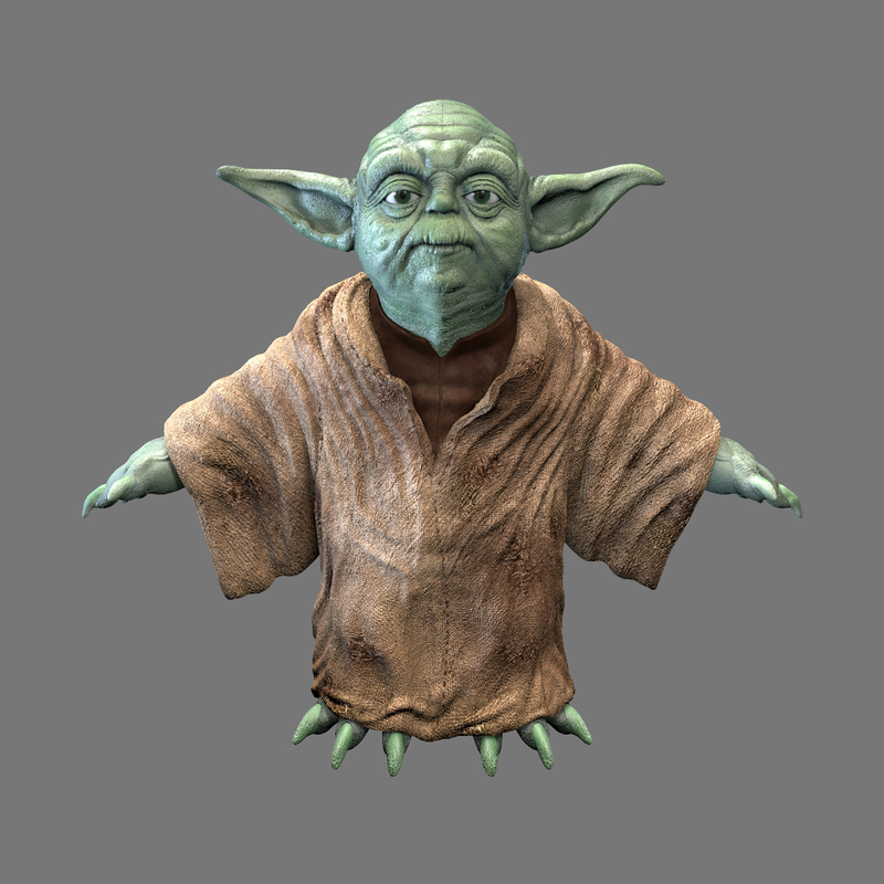 yoda jedi master 3d c4d