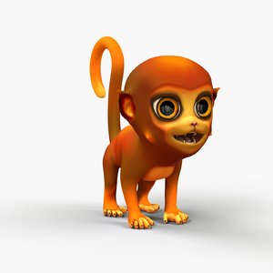 cute cartoon monkey rigged max
