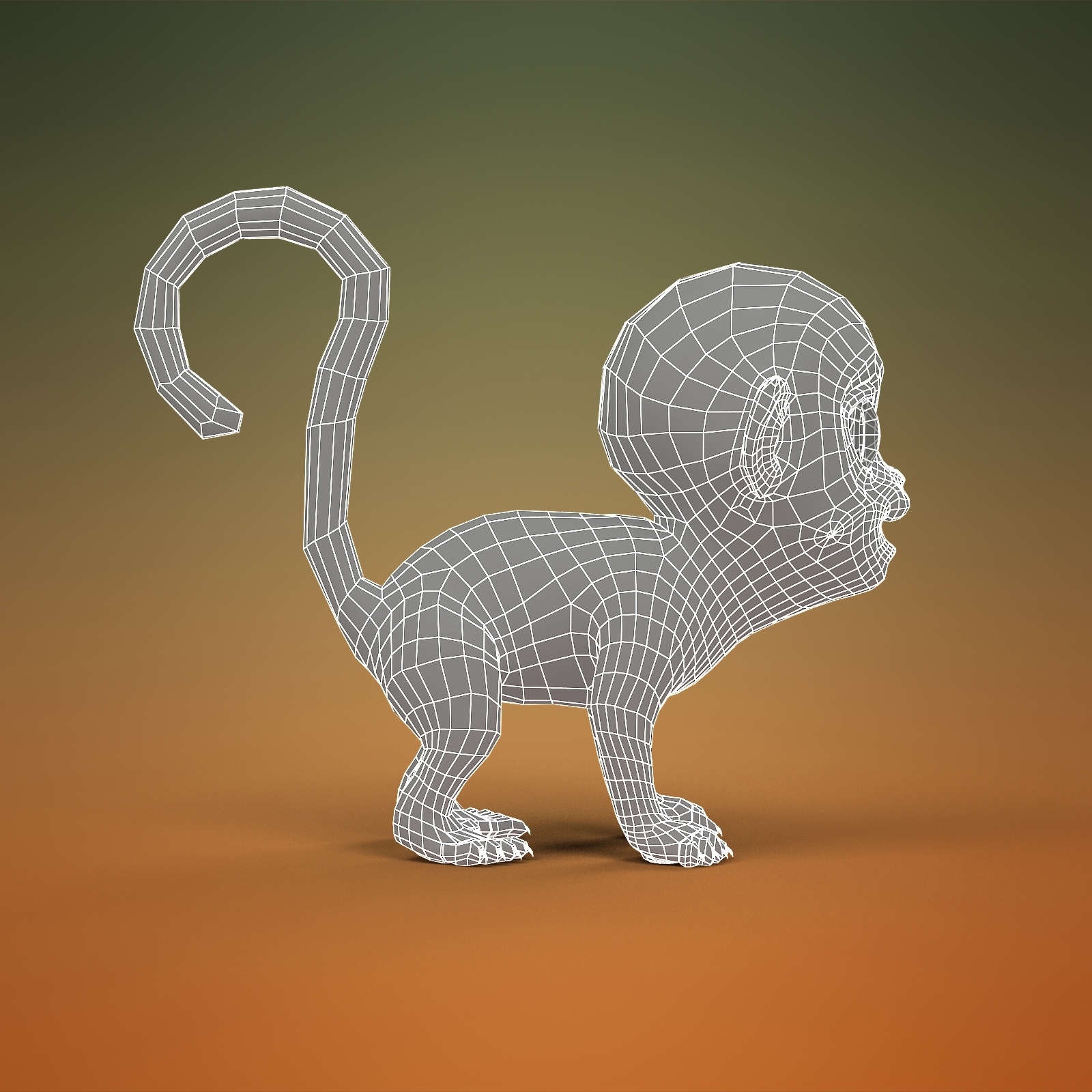 cute cartoon monkey rigged max