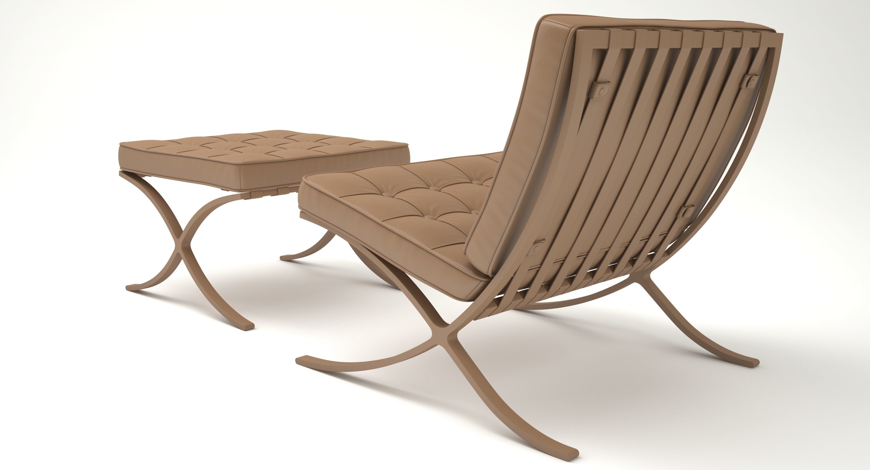 3d barcelona chair stool