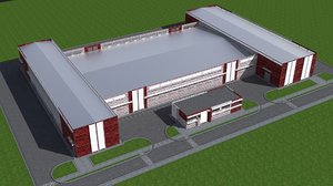 industrial building 3d 3ds