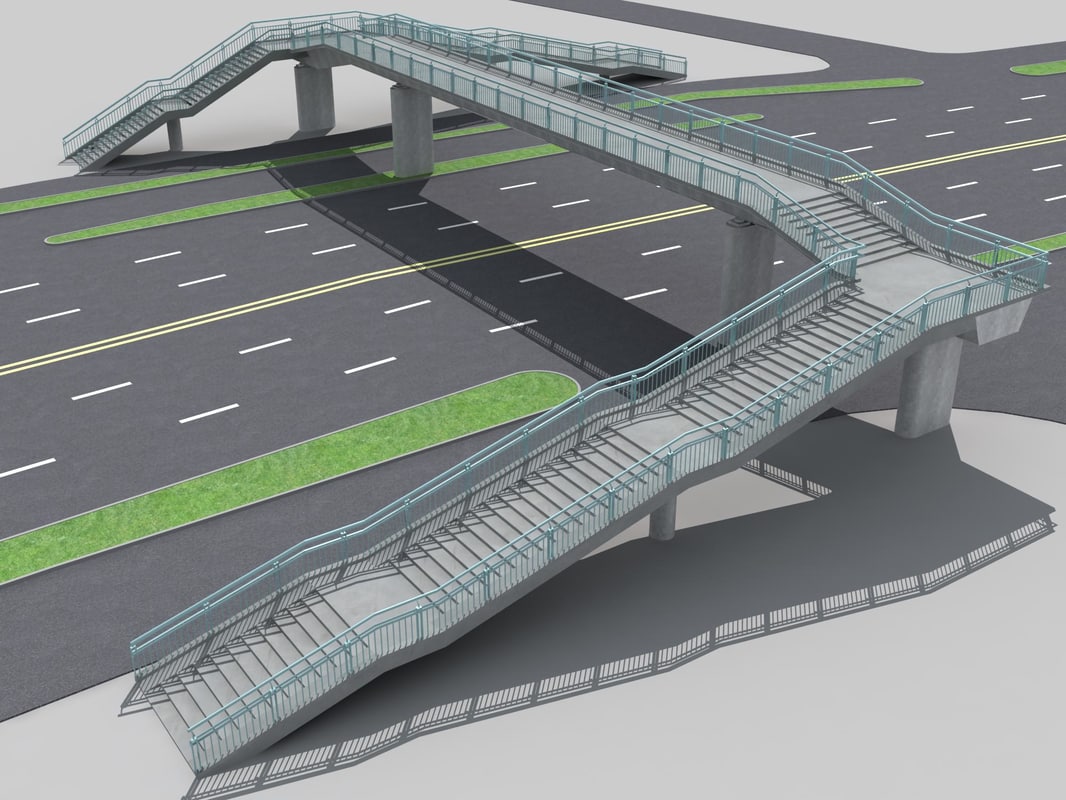 pedestrian bridge foot 3d max