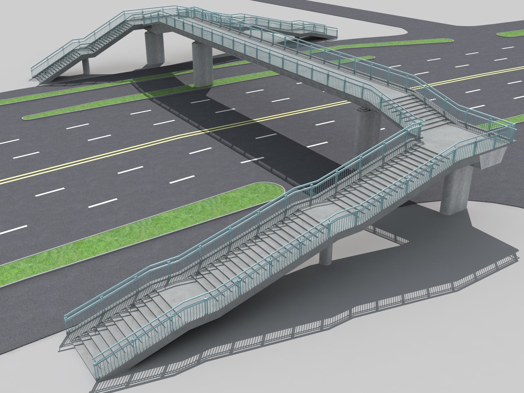 Pedestrian Bridge Foot 3d Max