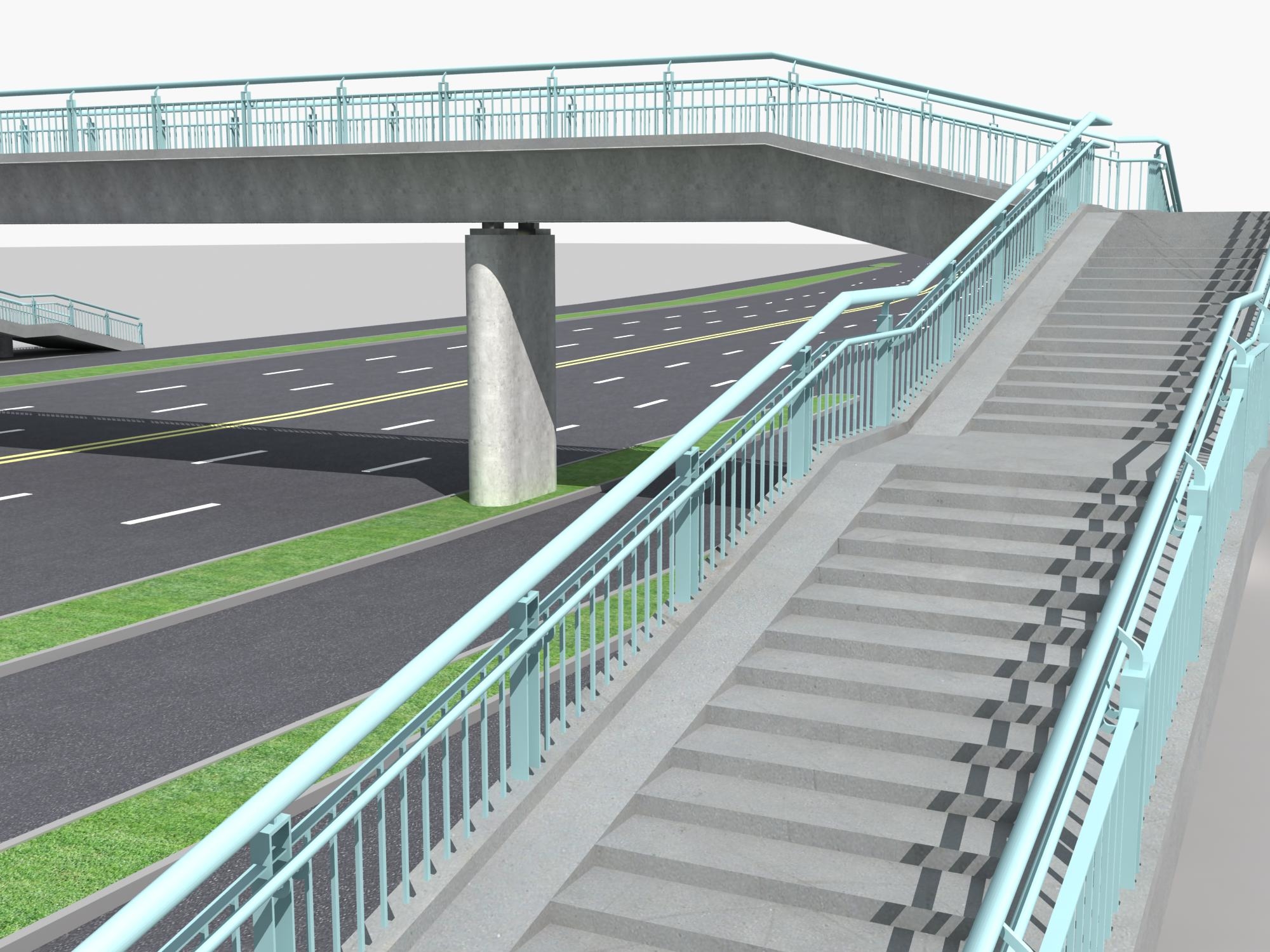 pedestrian bridge foot 3d max