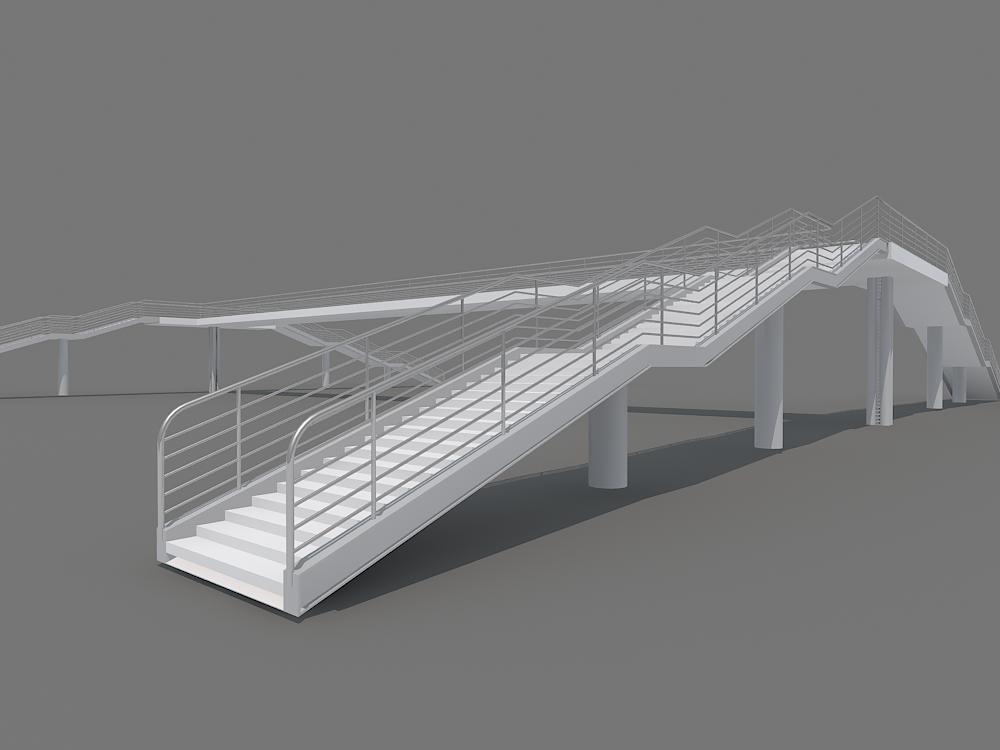 3d pedestrian bridge foot footbridge