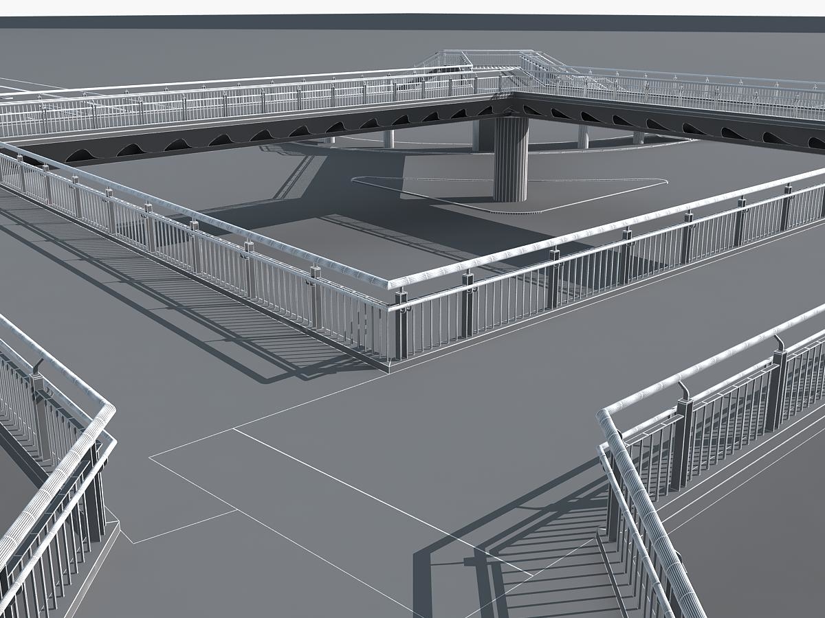 3dsmax Pedestrian Bridge Foot Footbridge