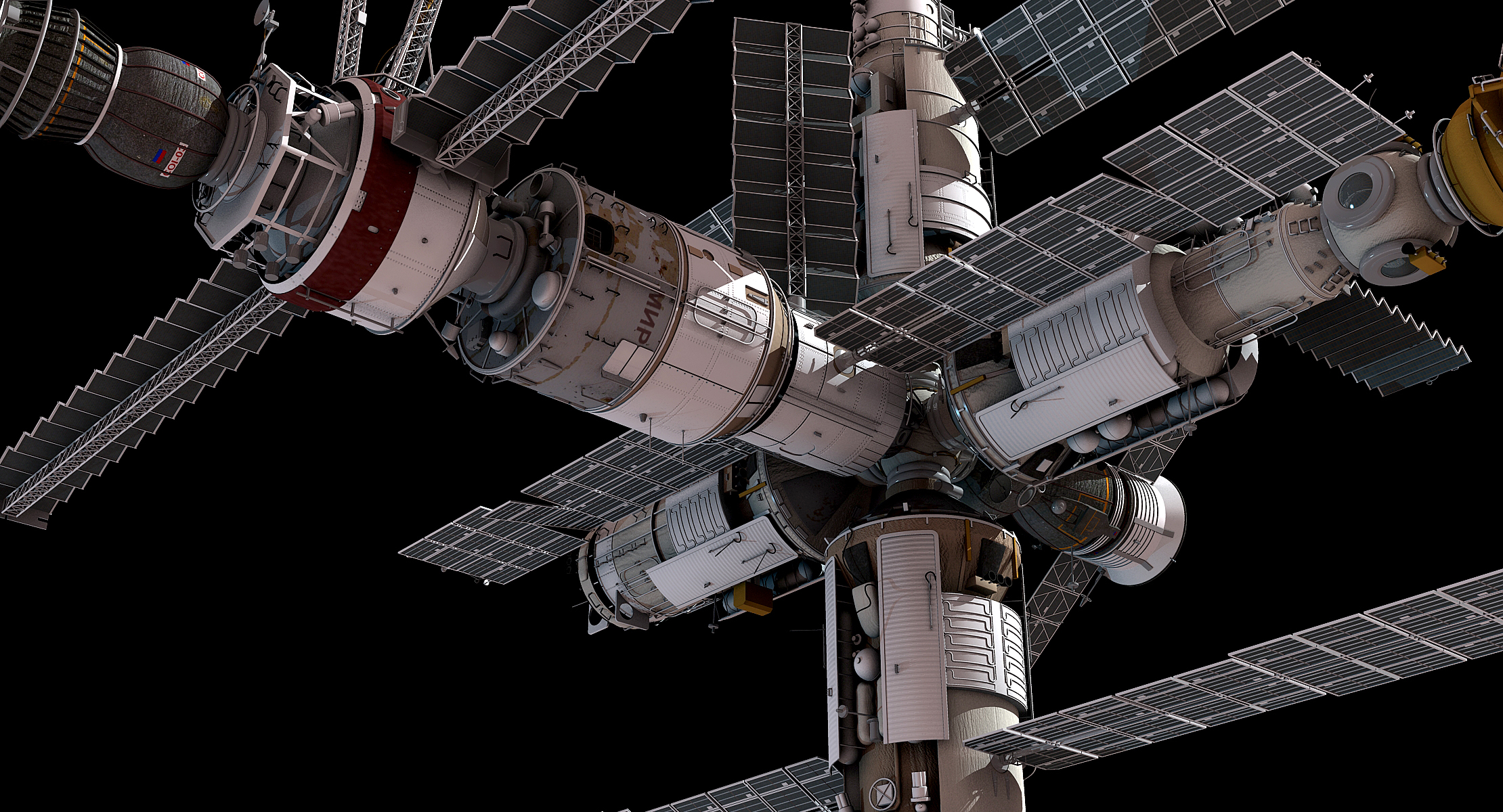 mir space station 3d model