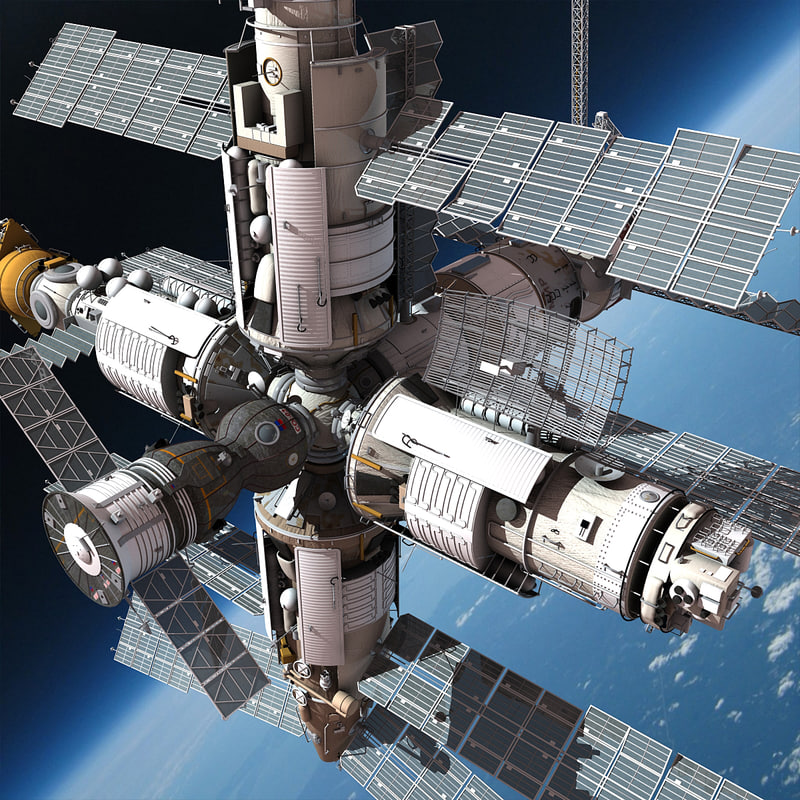 mir space station 3d model