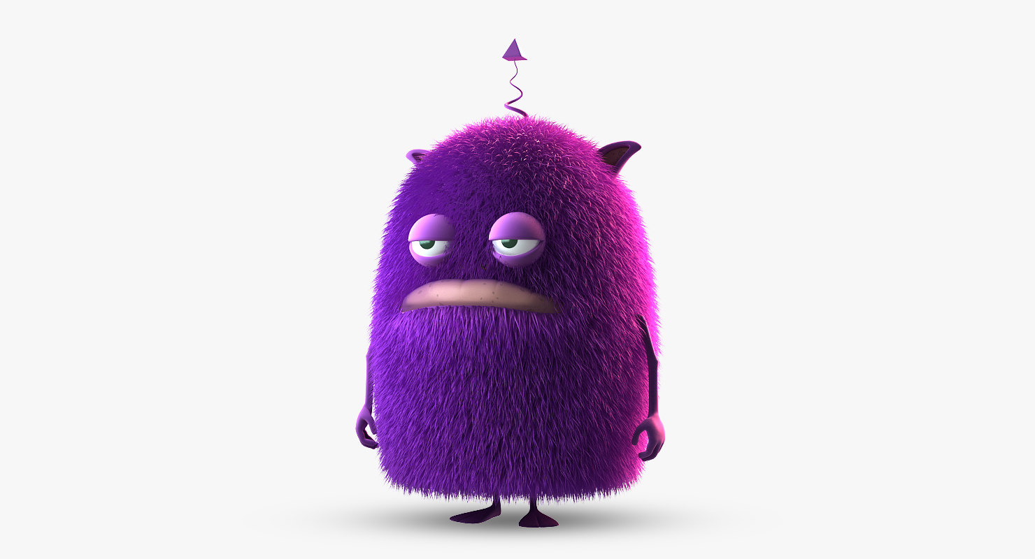 3d purple creature model